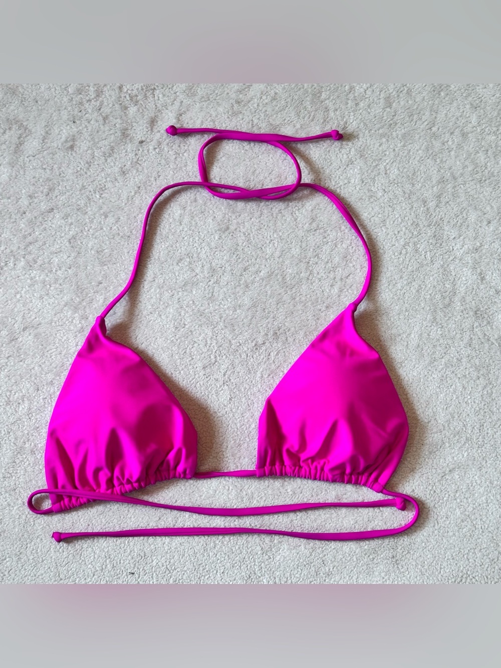 Womens Triangle Bikini Top Removable Padded Swimwear Pink Size L